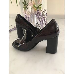 🌴Manas Loafer Burgundy Italian Stacked Heels🌴